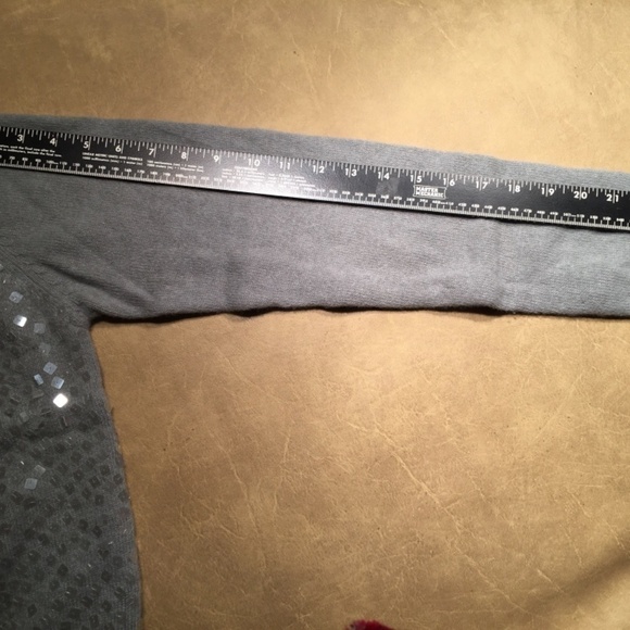 Geoffrey BEENE SPORT clear paillette SEQUIN cardigan, GRAY, women’s size L - Picture 6 of 8